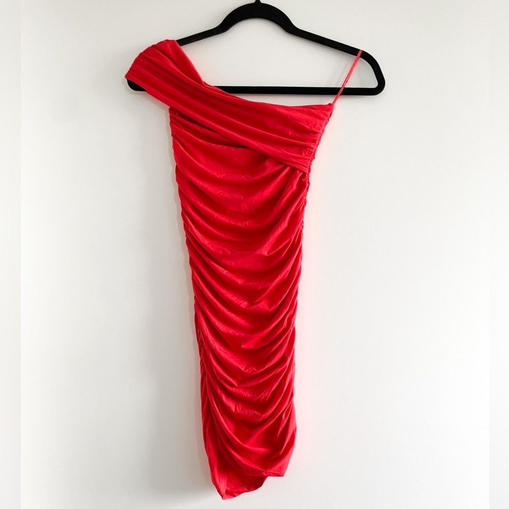 Zara Classic Red One Shoulder Mini Dress